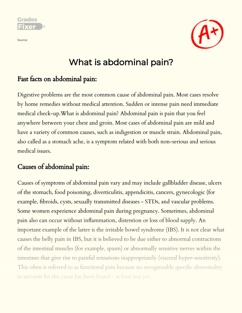 What is Abdominal Pain essay