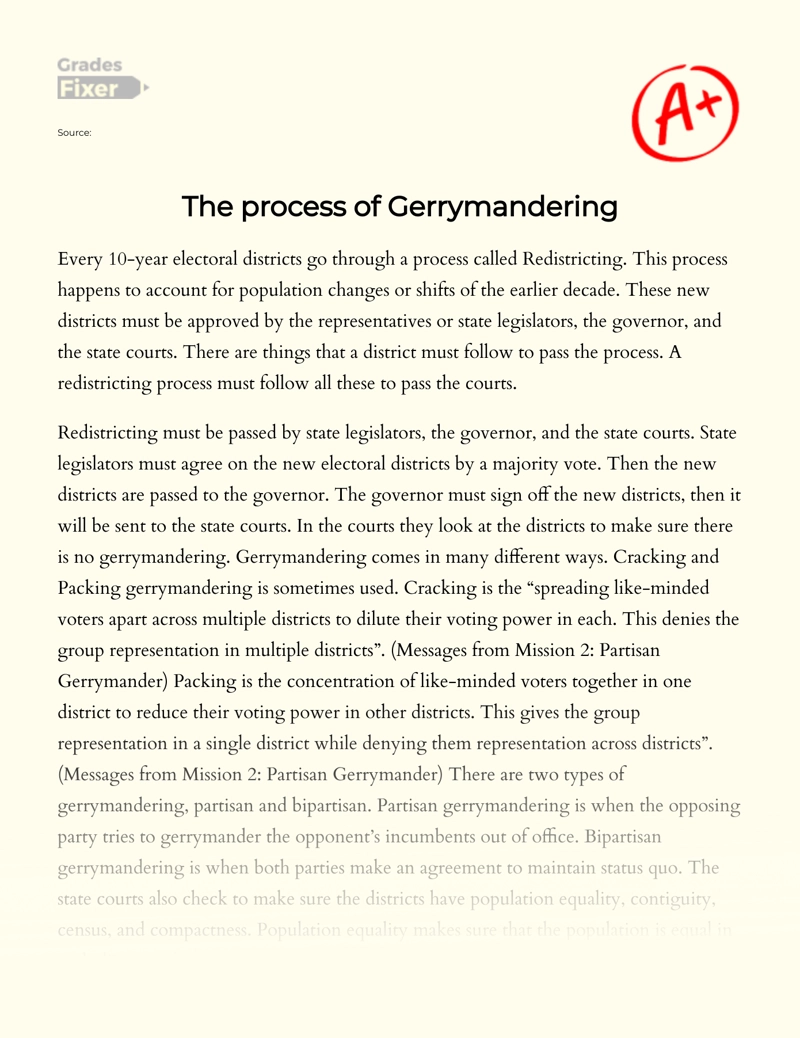 The Process of Gerrymandering essay