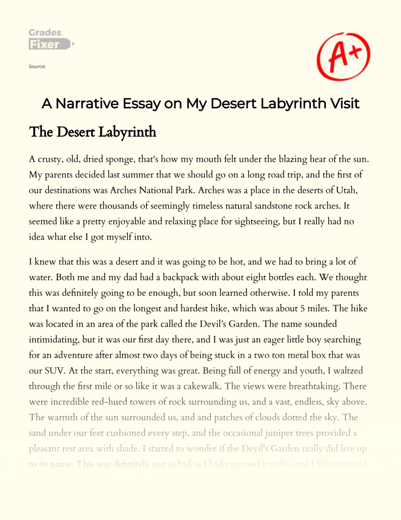 A Narrative on My Desert Labyrinth Visit Essay