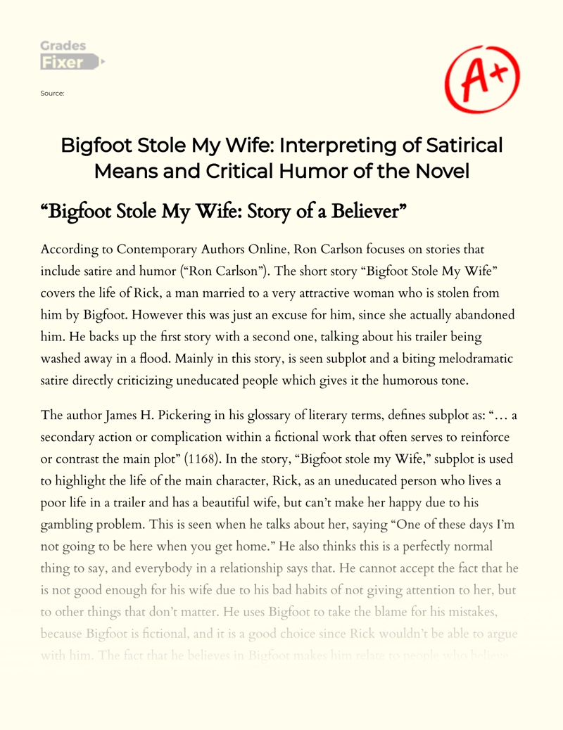 Write An Argumentative Essay On Bigfoot