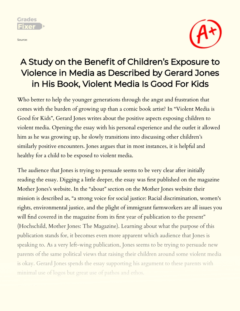 violent media is good for kids