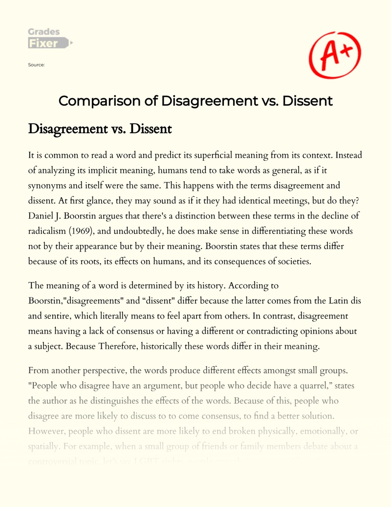 disagreement essay