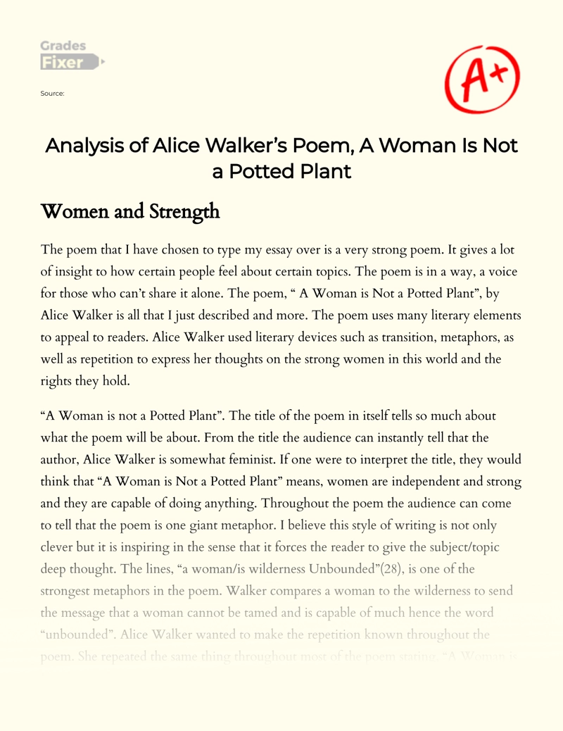 woman poem by alice walker