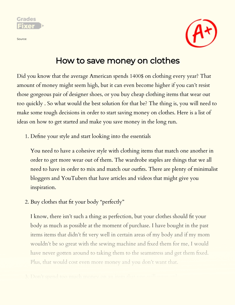 buying new clothes essay