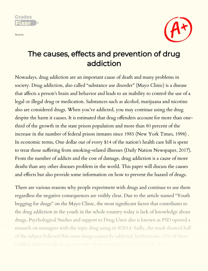 an expository essay on drug abuse