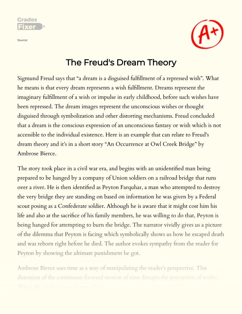 Sigmund Freud's The Interpretation of Dreams essay
