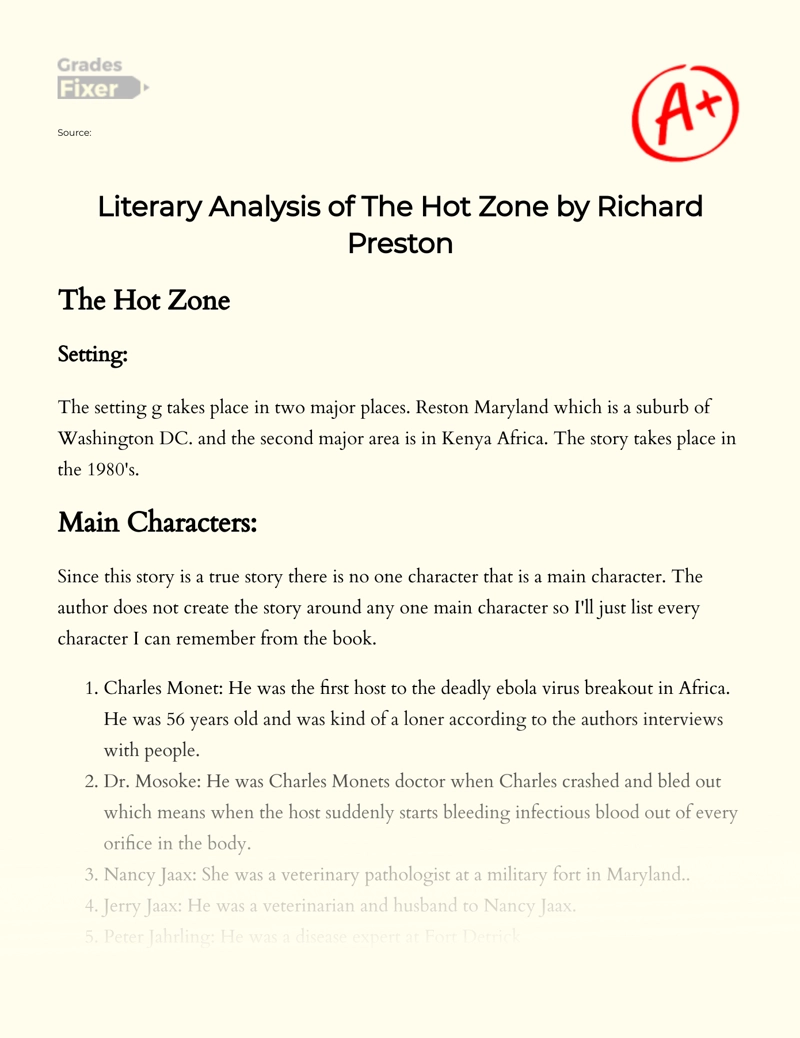 the hot zone essay