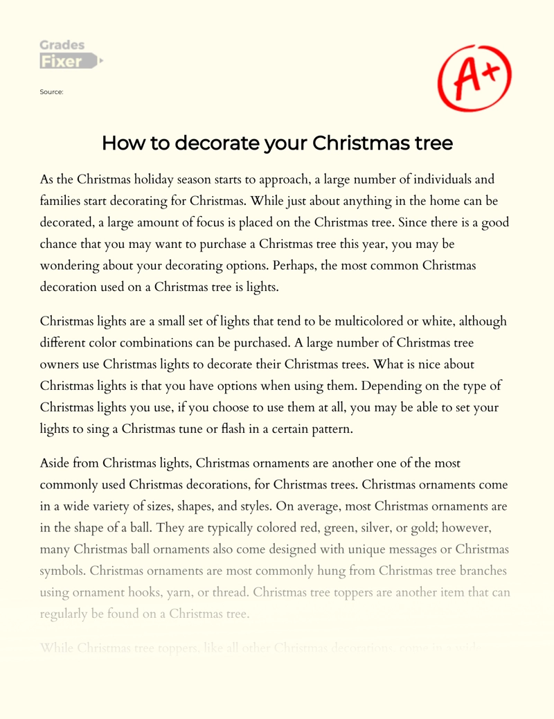 christmas tree descriptive essay