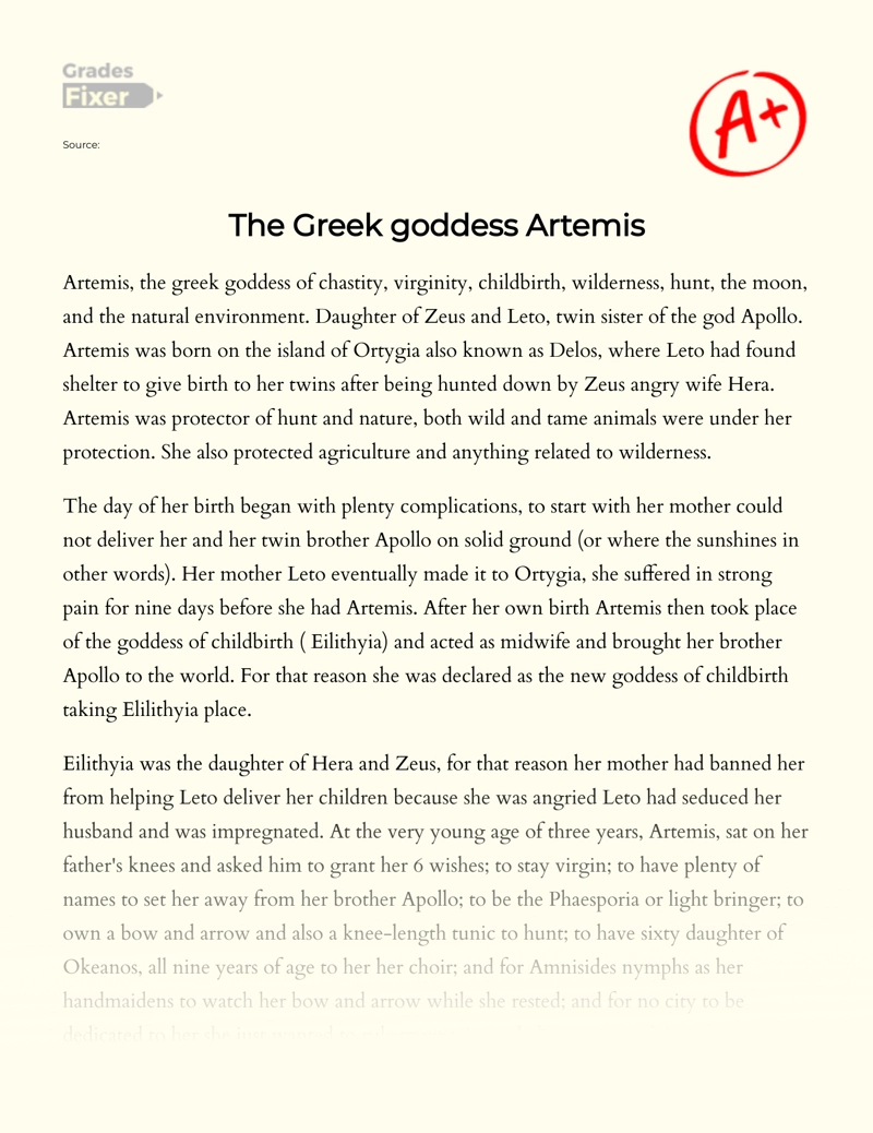 how to write artemis in greek