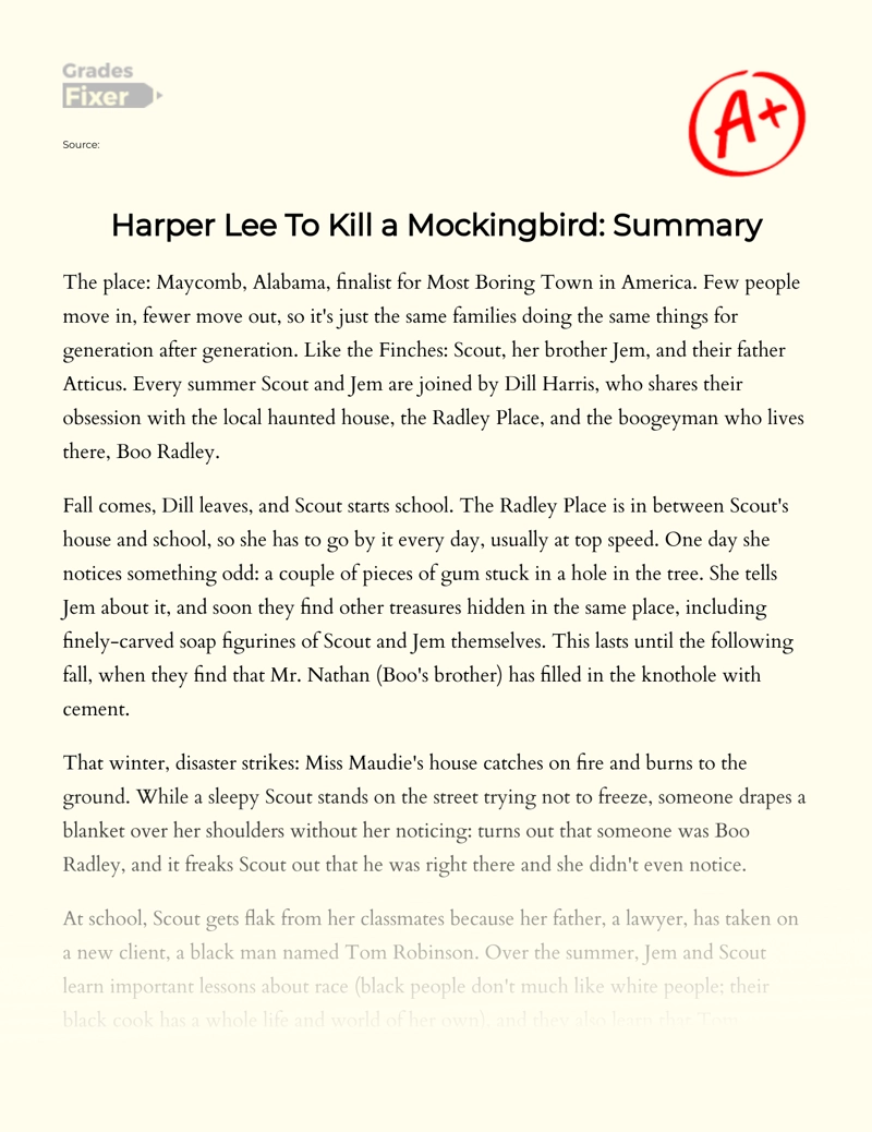 to kill a mockingbird whole book summary