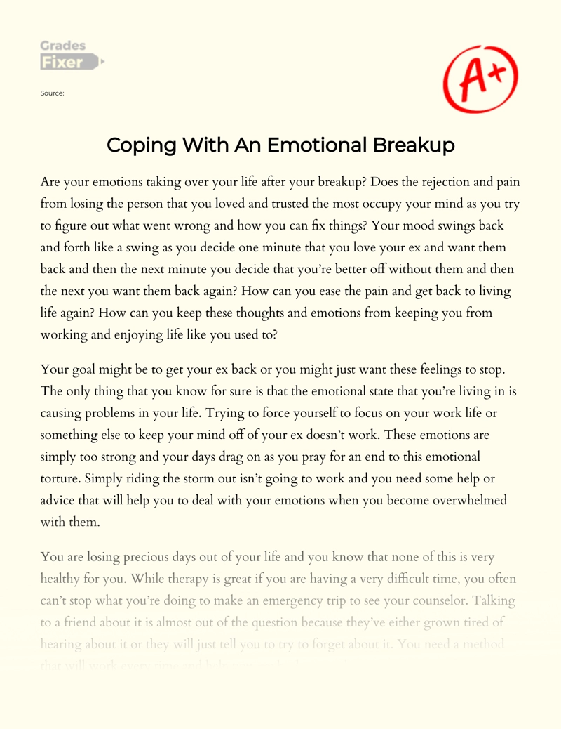 Coping with an Emotional Breakup Essay