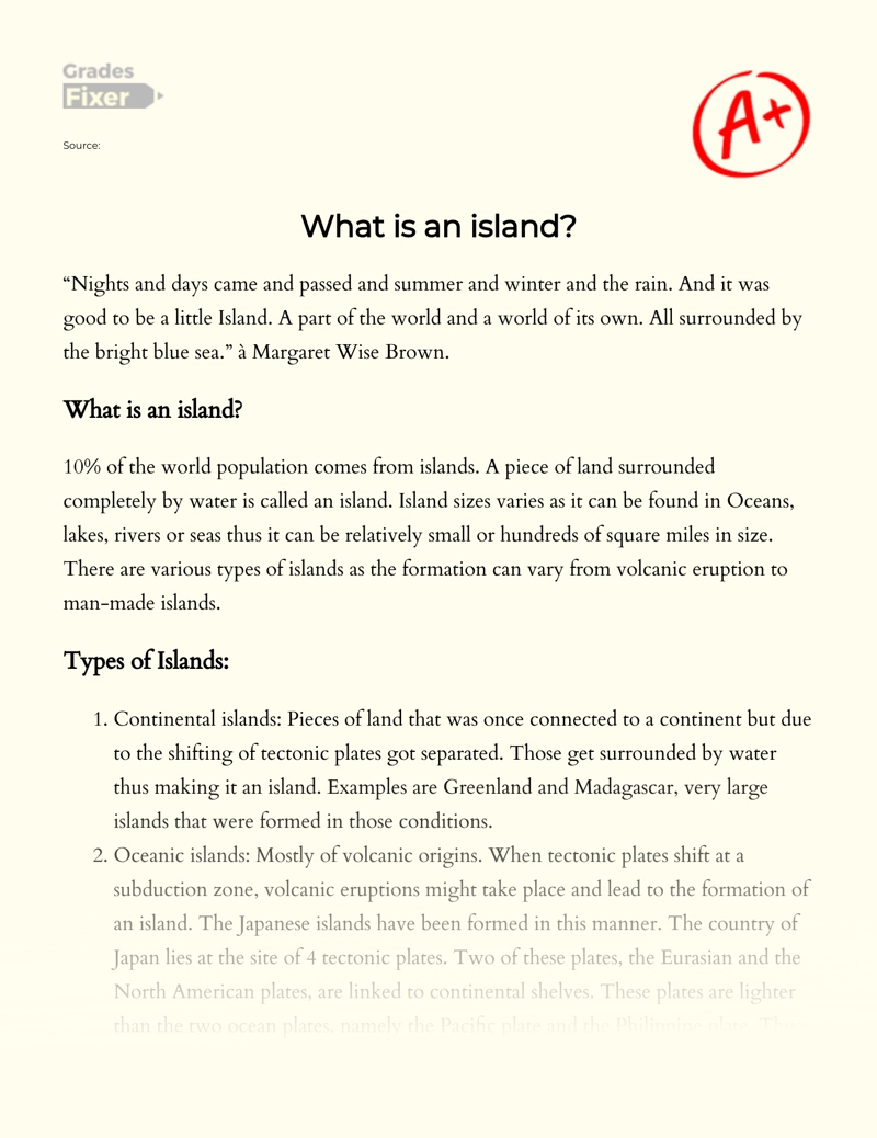 Analysis of What an Island is Essay