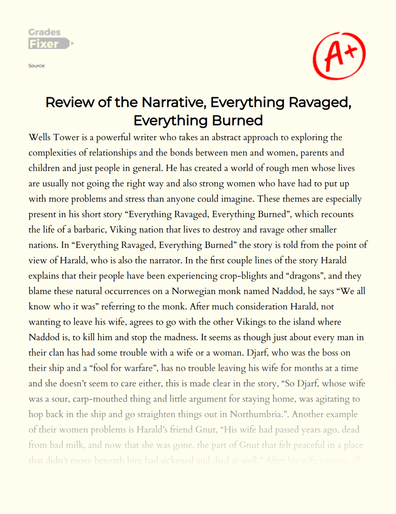Review of The Narrative, Everything Ravaged, Everything Burned Essay