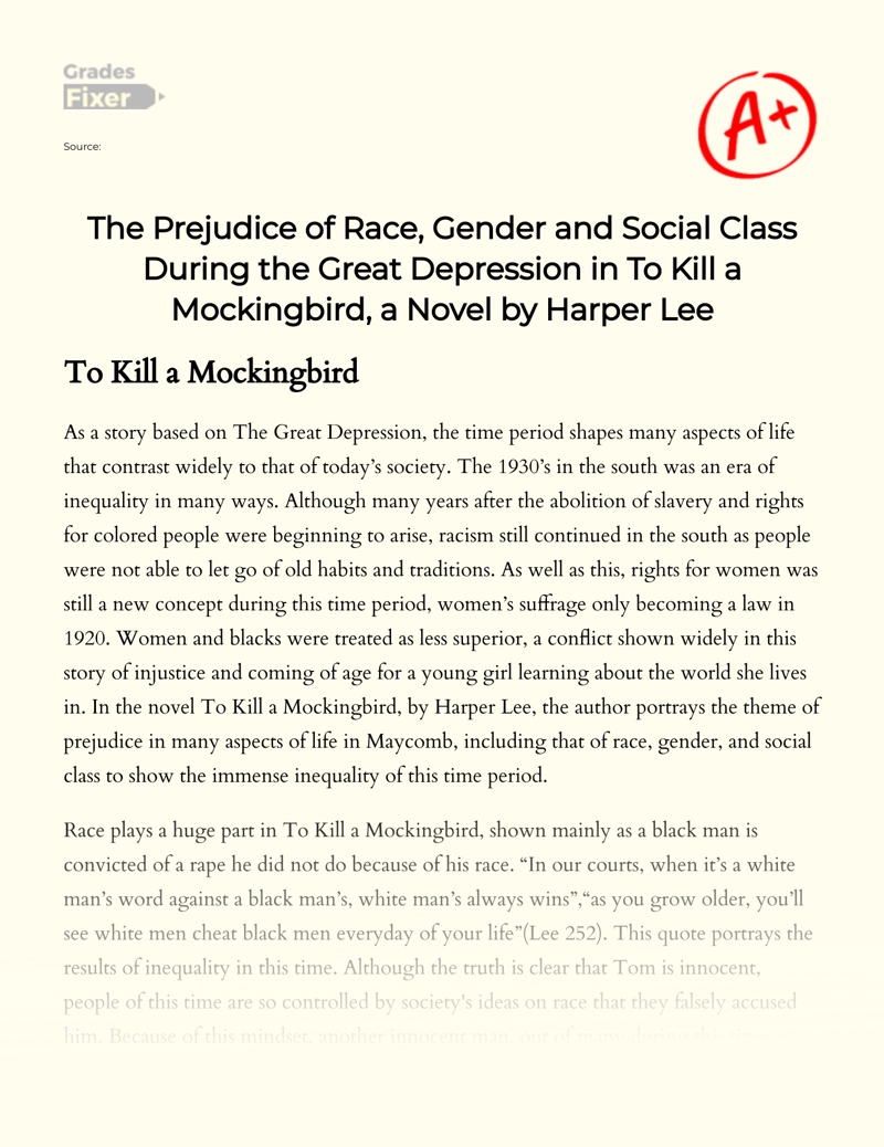 to kill a mockingbird prejudice essay introduction