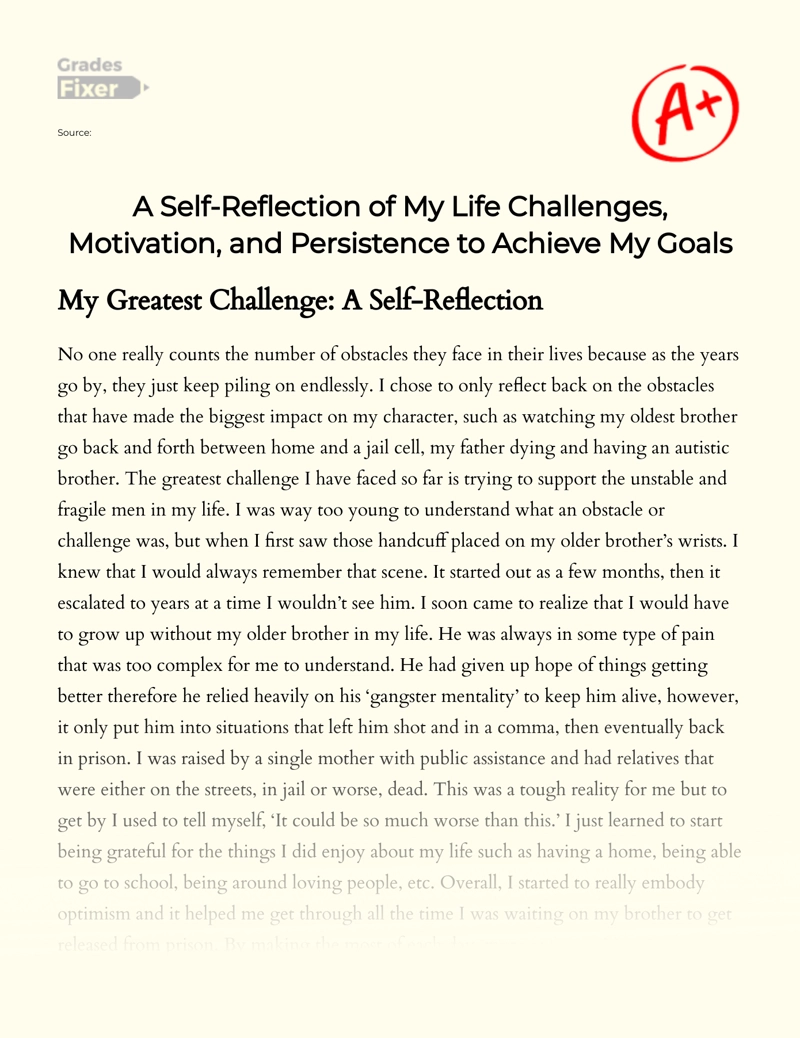 challenge of life essay