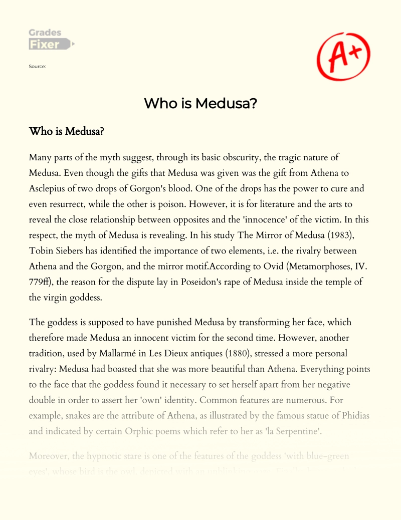 Who is Medusa essay