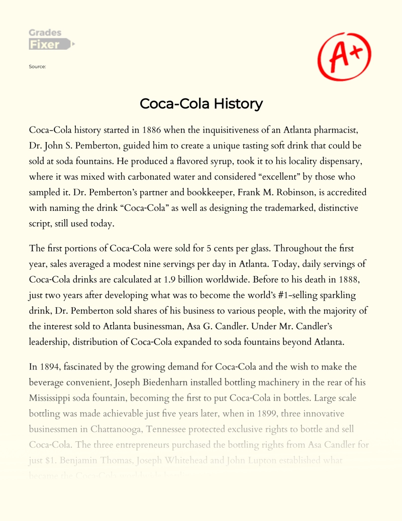 Реферат: Always CocaCola Essay Research Paper Always CocaColaIt