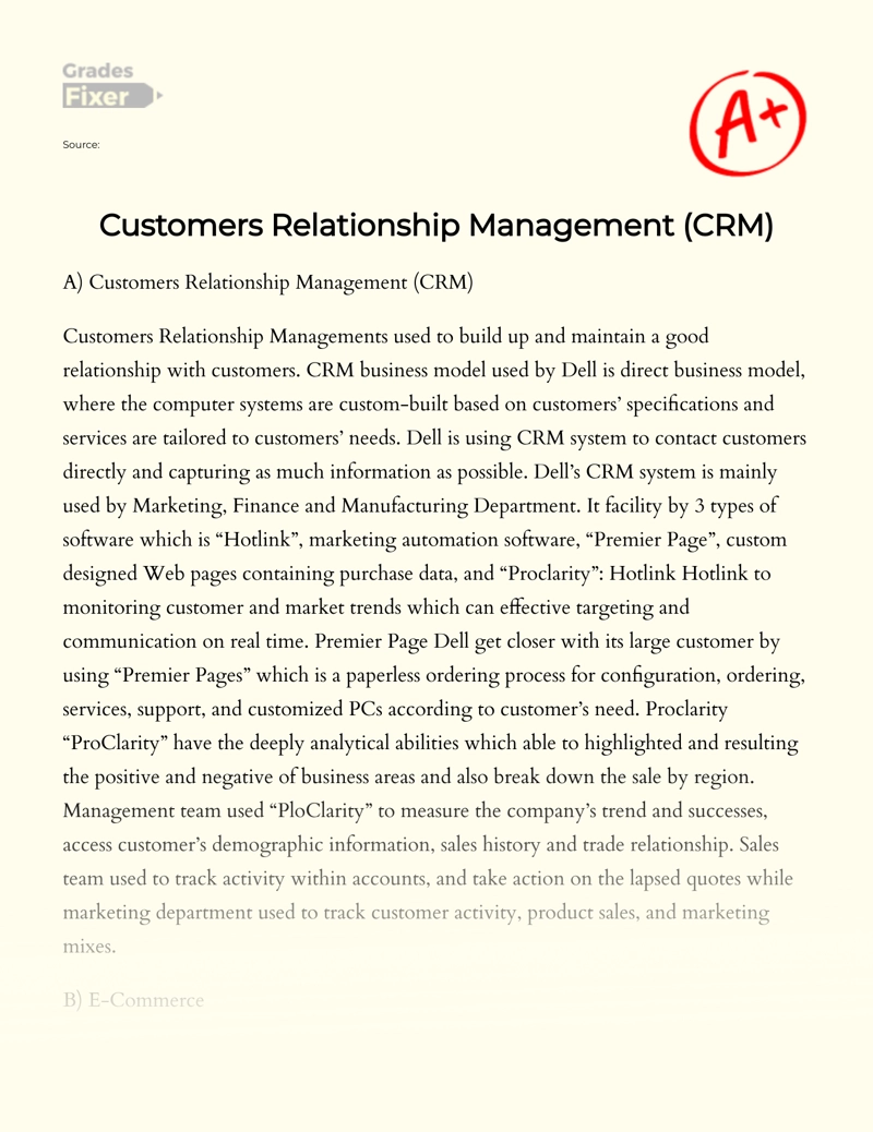 Customer Relationship Management and Customer Value Essay