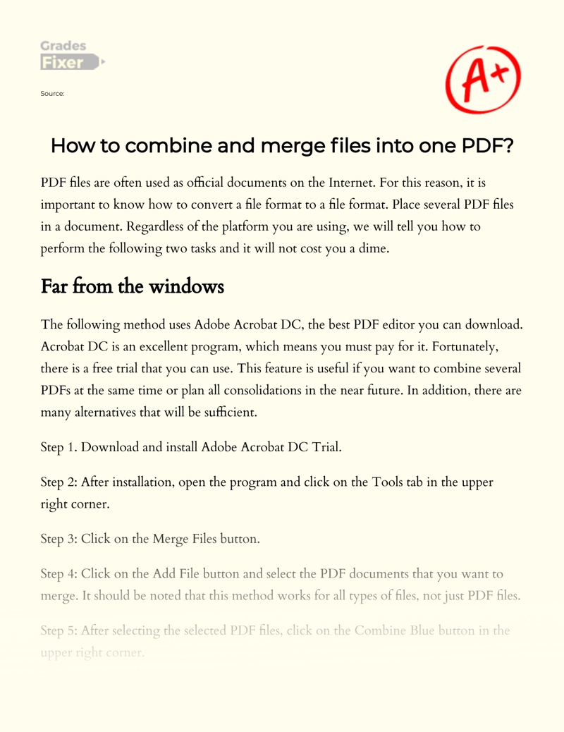How to Combine and Merge Files into One Pdf Essay