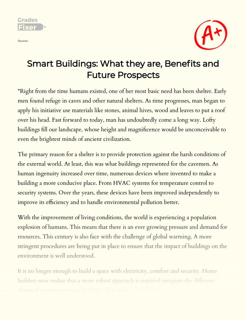The Future of Smart Sustainable Architecture  Essay