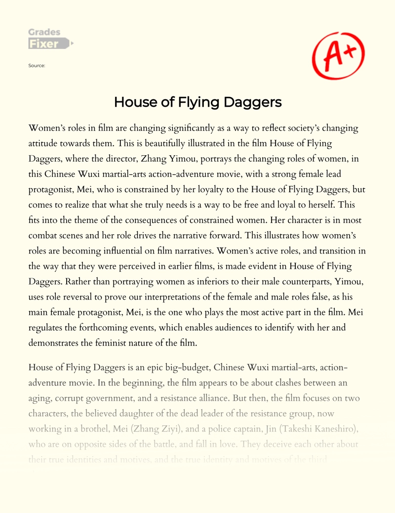 House of Flying Daggers essay