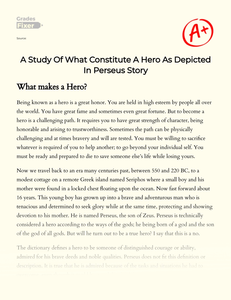 qualities of a hero essay