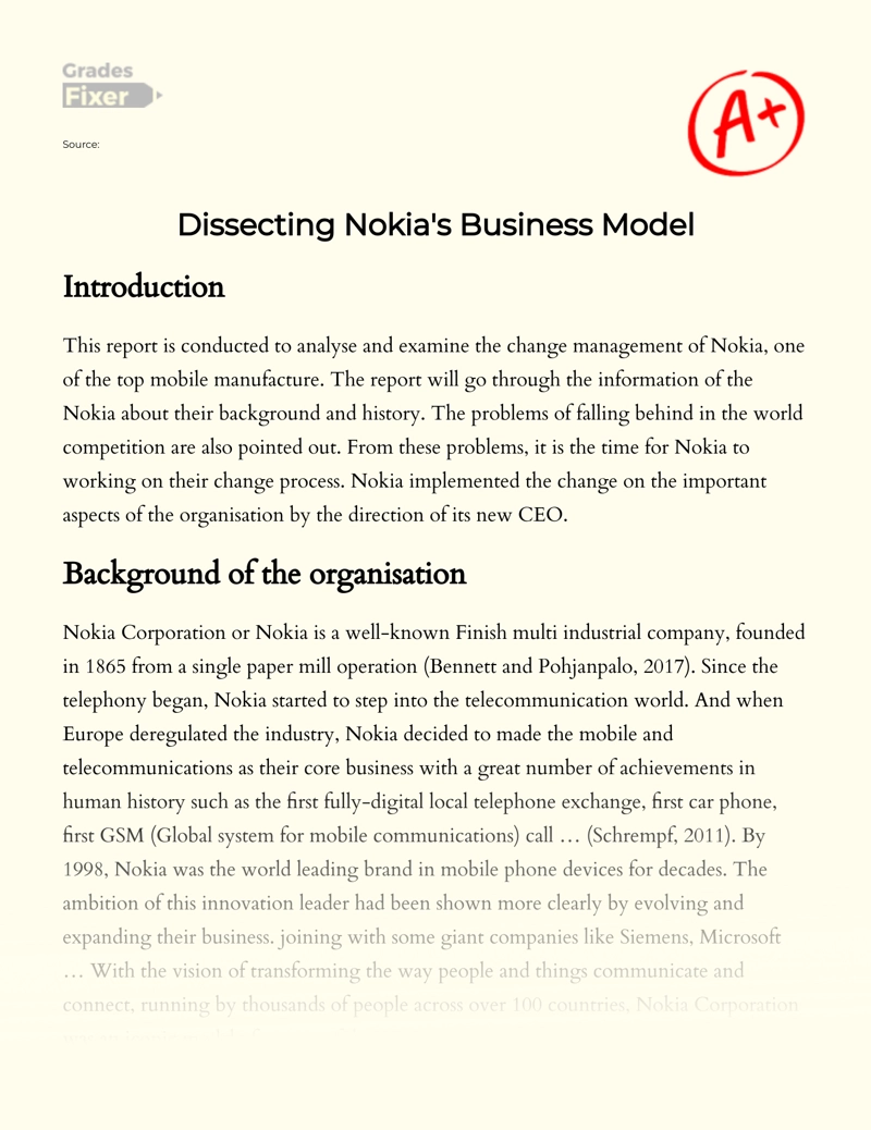 Dissecting Nokia's Business Model Essay