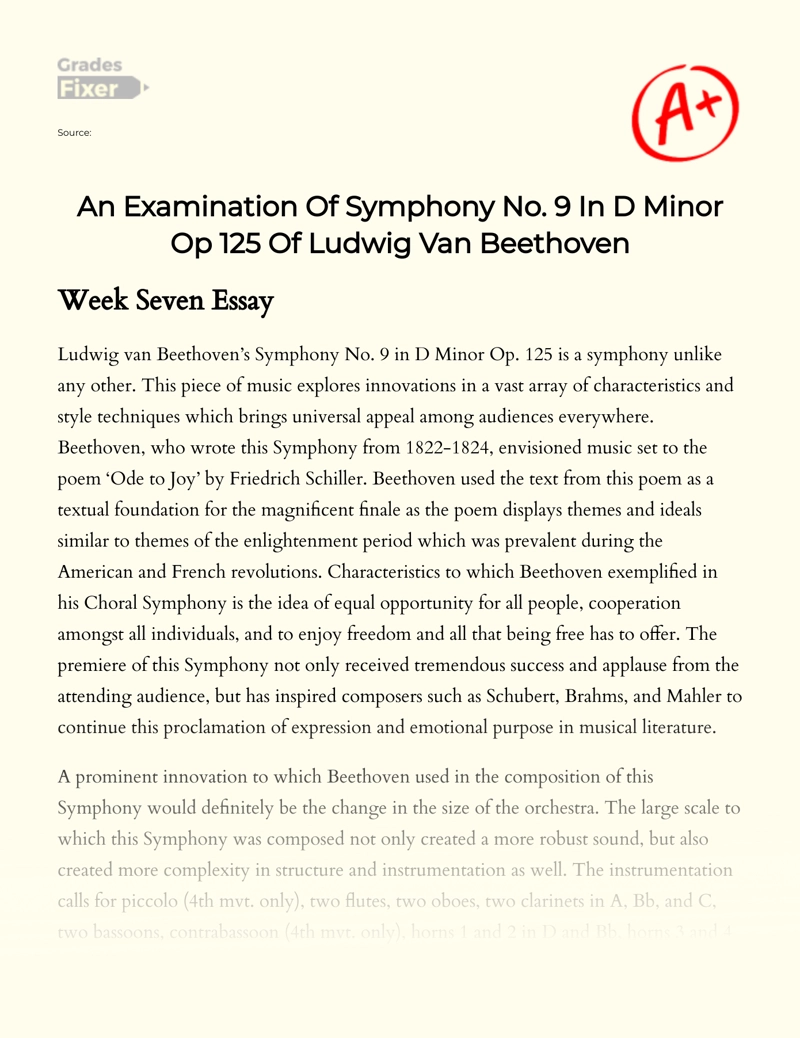 Ludwig Van Beethovens' Symphony No. 9 Essay