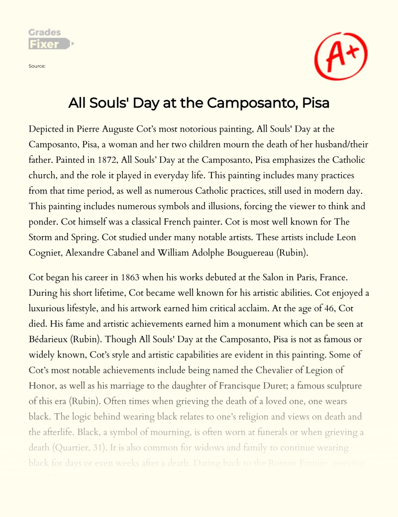 All Souls' Day at The Camposanto, Pisa Essay