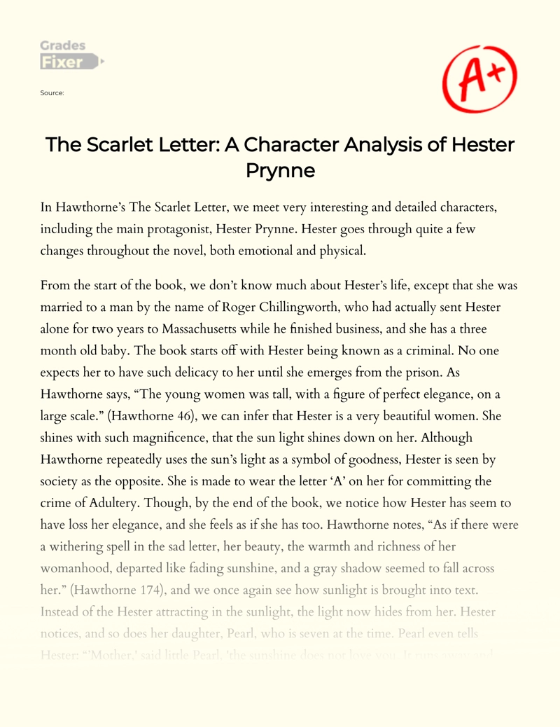 Реферат: Literary Analysis Of The Scarlet Letter Essay