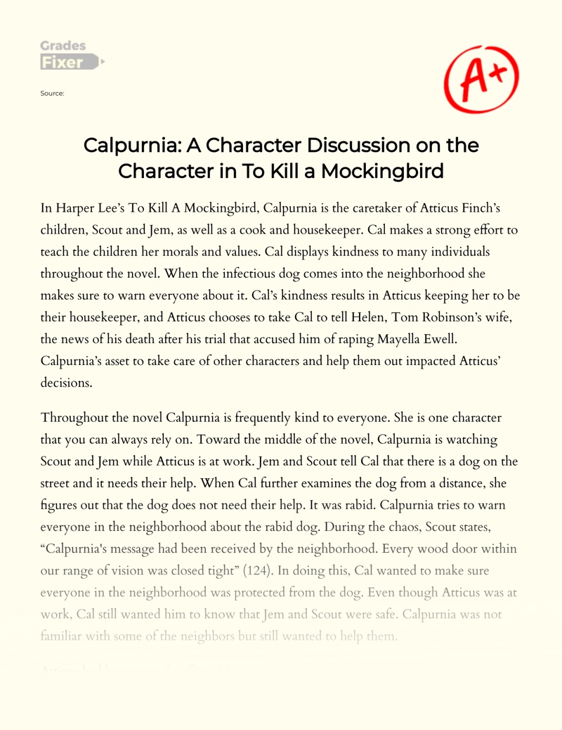 who is calpurnia in to kill a mockingbird book