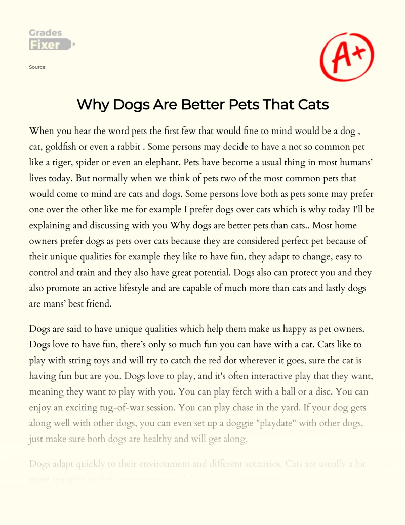 why you should get a dog persuasive essay