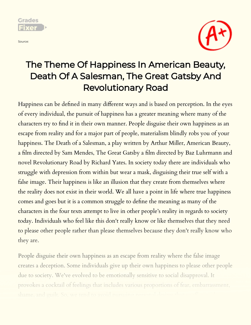The Theme of Happiness: Unveiling Truth in American Narratives Essay