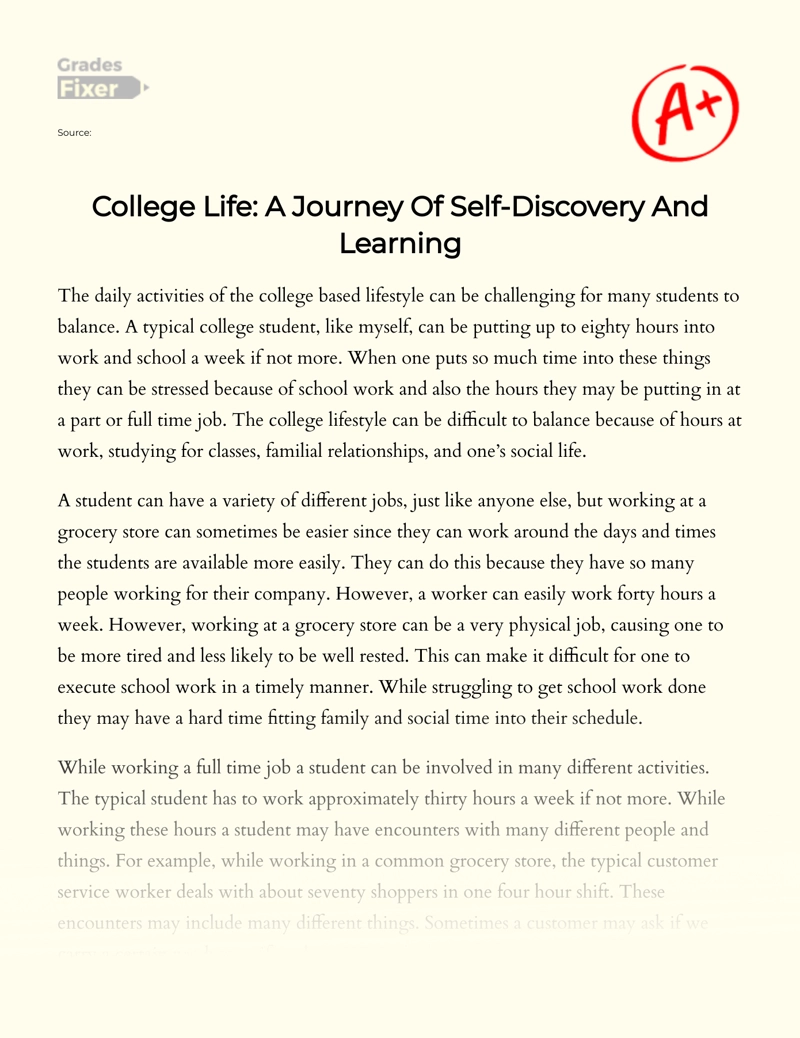 college essay personal journey