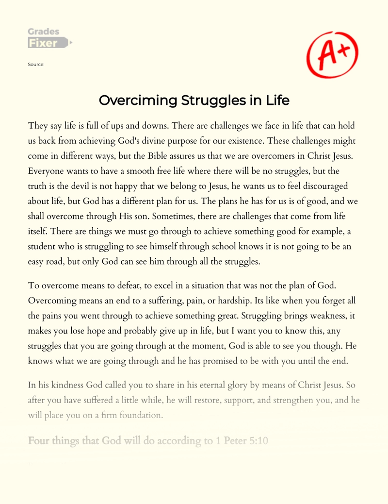 Overcoming Obstacles: Inspirational Stories About Life and Struggles essay