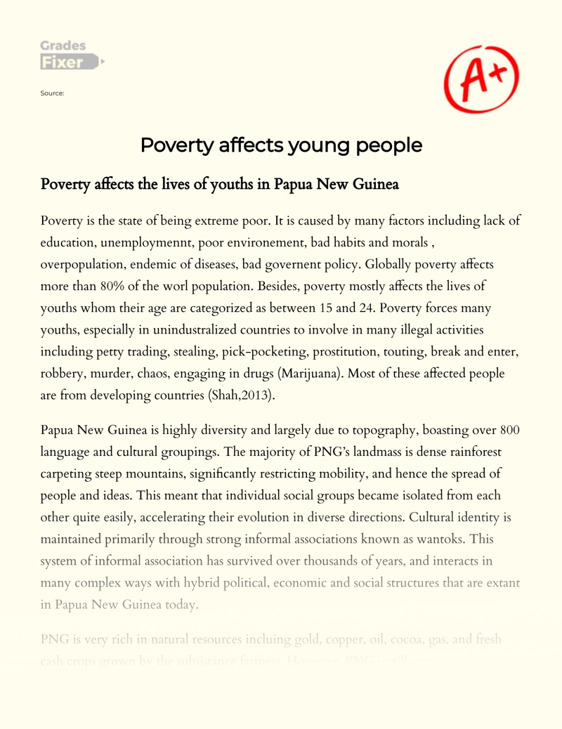 short persuasive essay about poverty