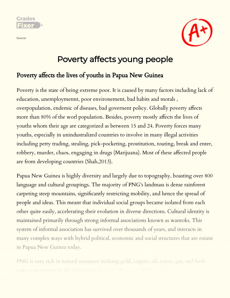 essay about help the poor