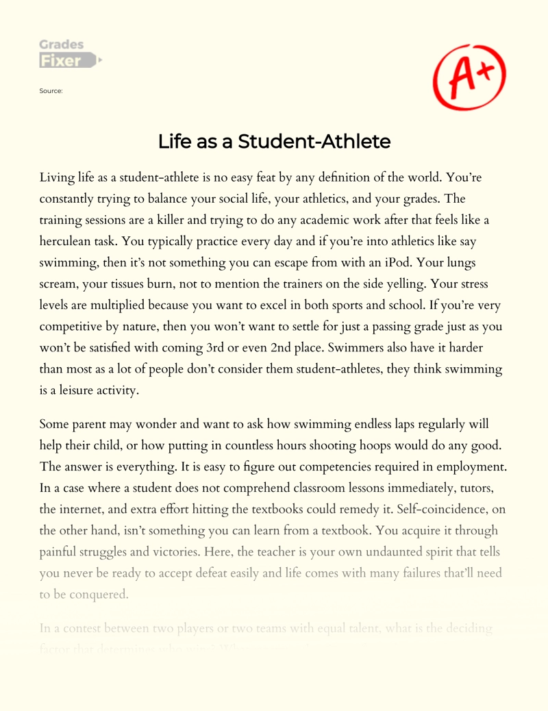Life as a Student-athlete: essay