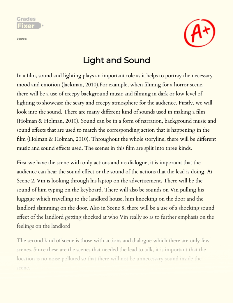 Light and Sound essay