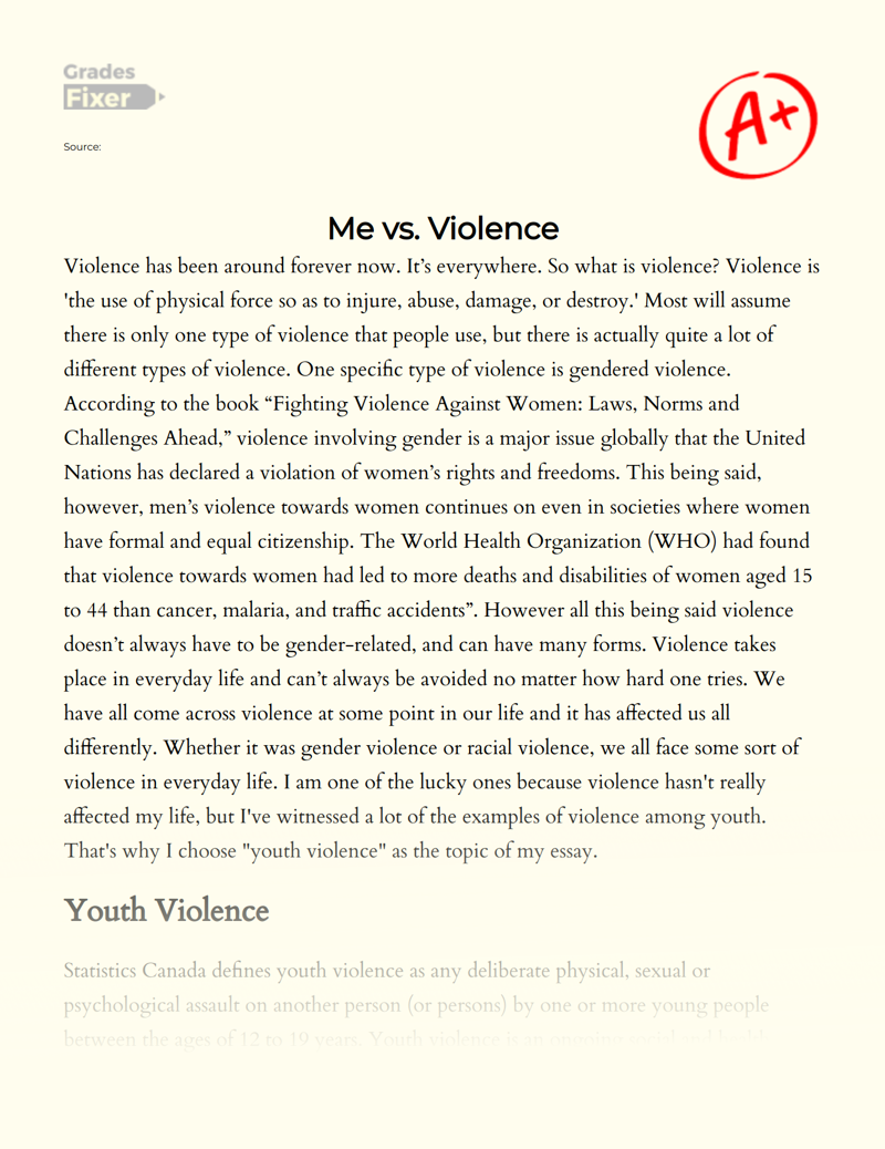 Youth Violence and Sport as One of The Strategies of Its Prevention Essay