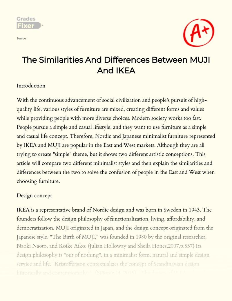 The Similarities and Differences Between Muji and IKEA essay
