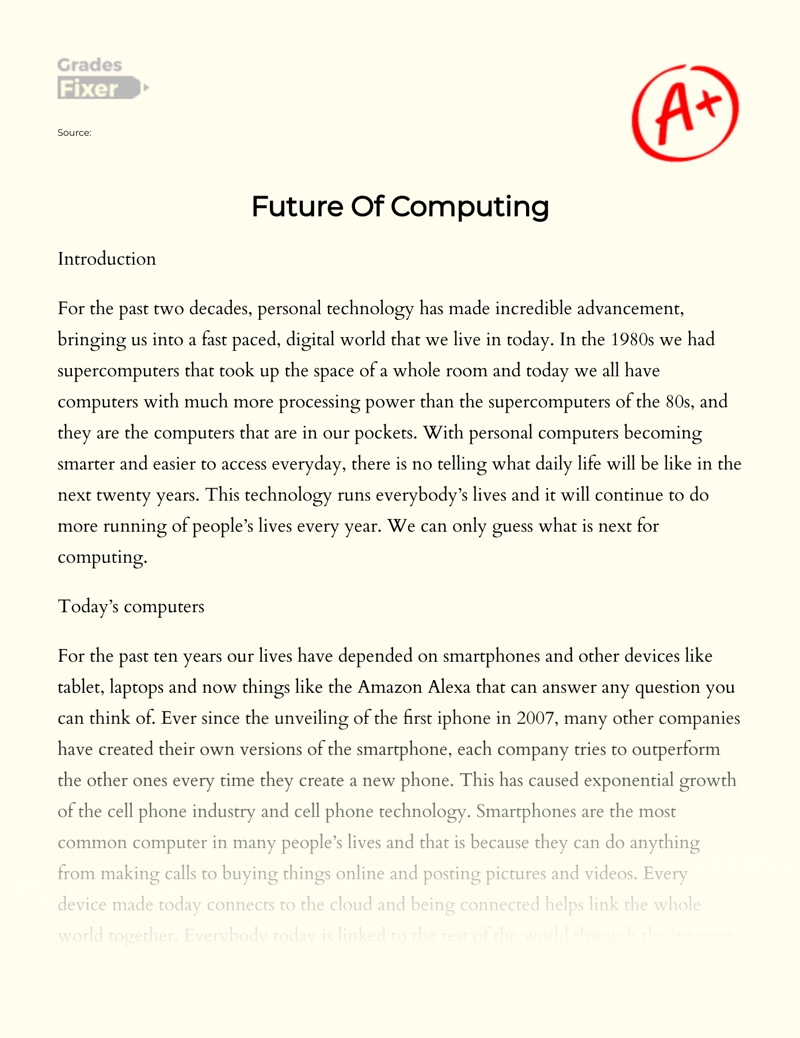 Future of Computing Essay