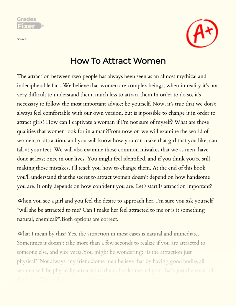 How to Attract Women The Right Way Essay