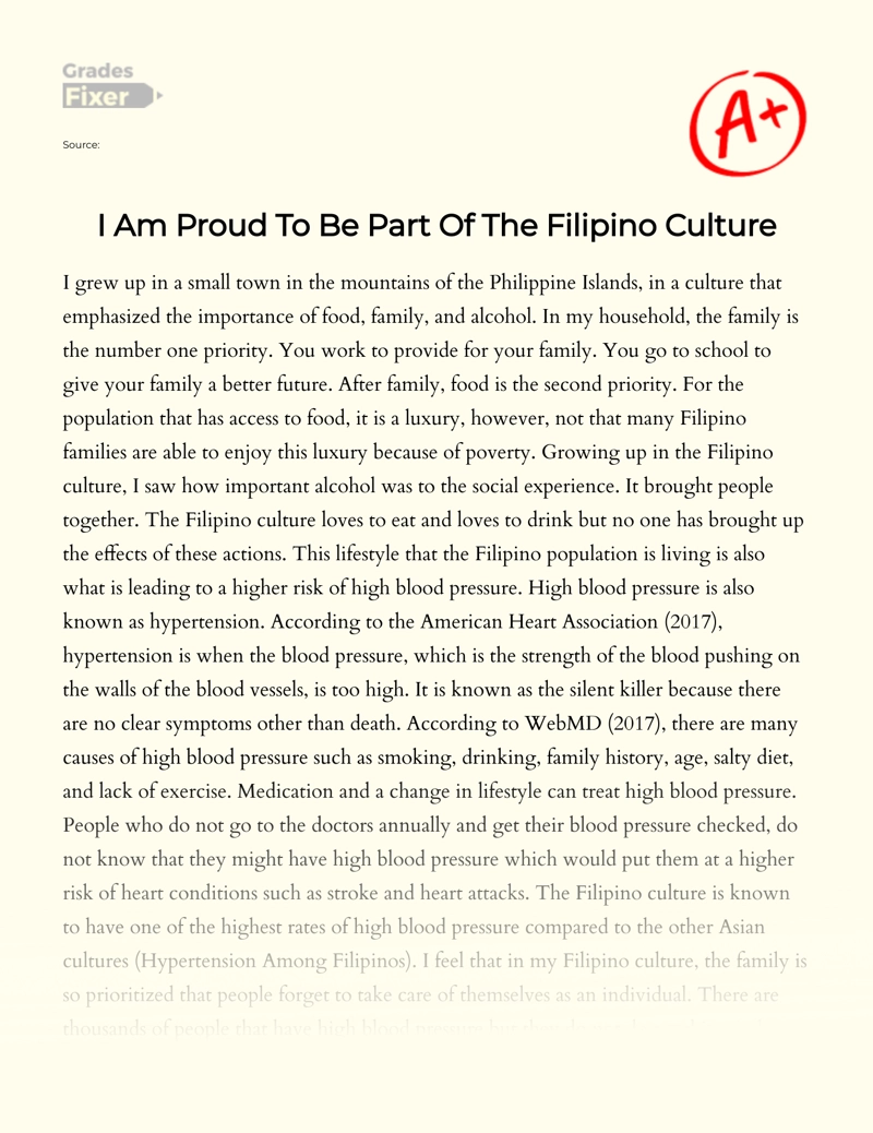 i am a filipino essay