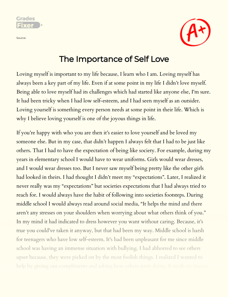 The Importance of Self-love Essay