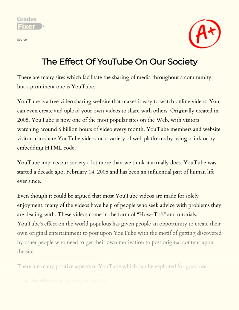 short essay about youtube