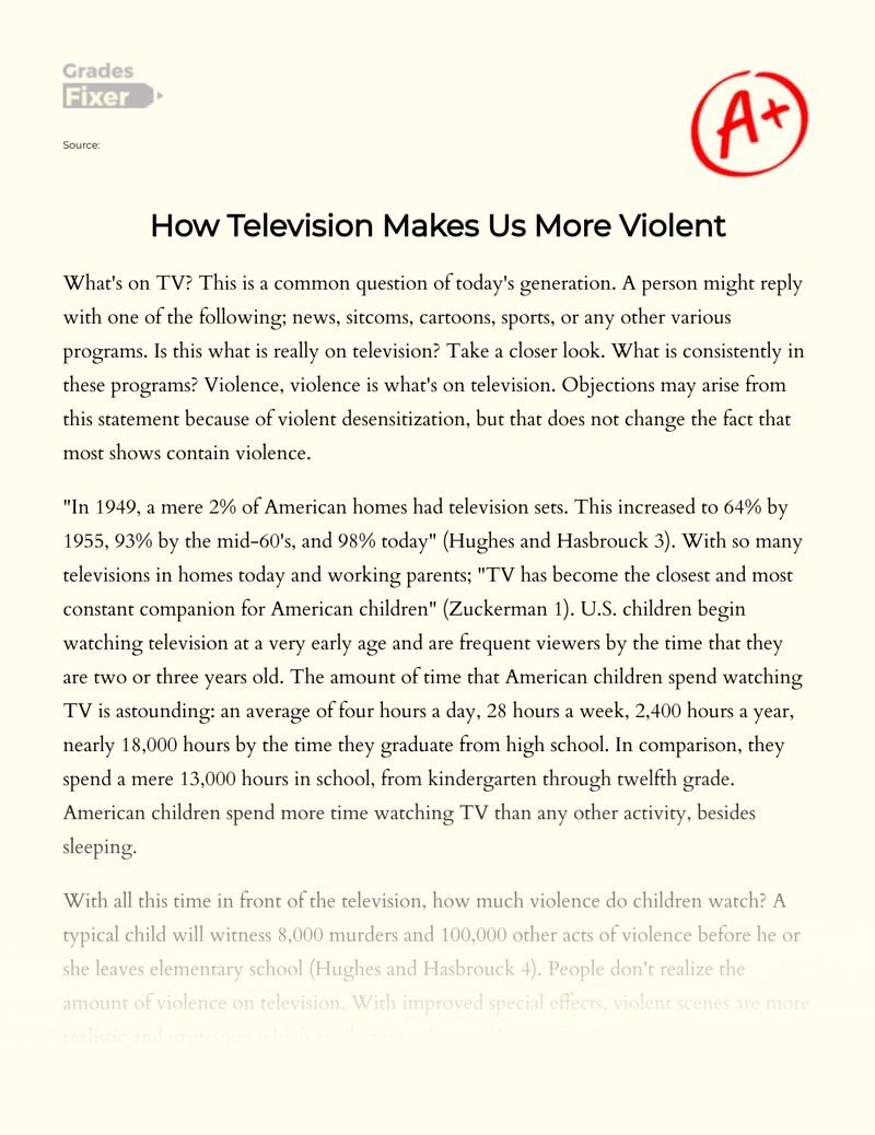 How Television Makes Us More Violent essay