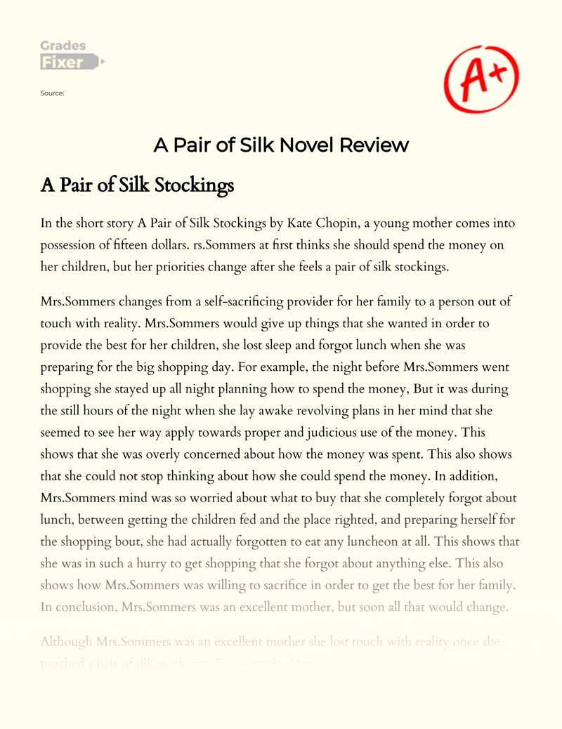 A Pair of Silk Novel Review Essay