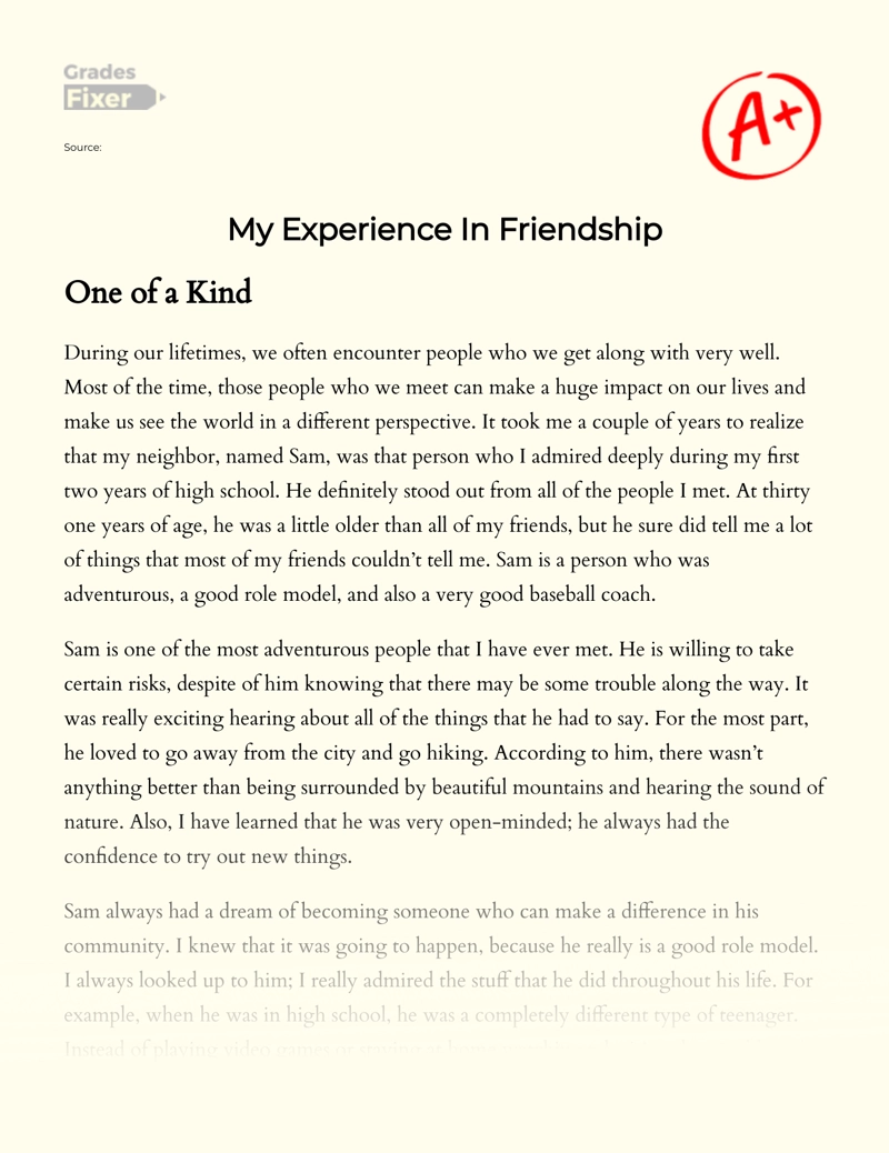 trust in friendship essay
