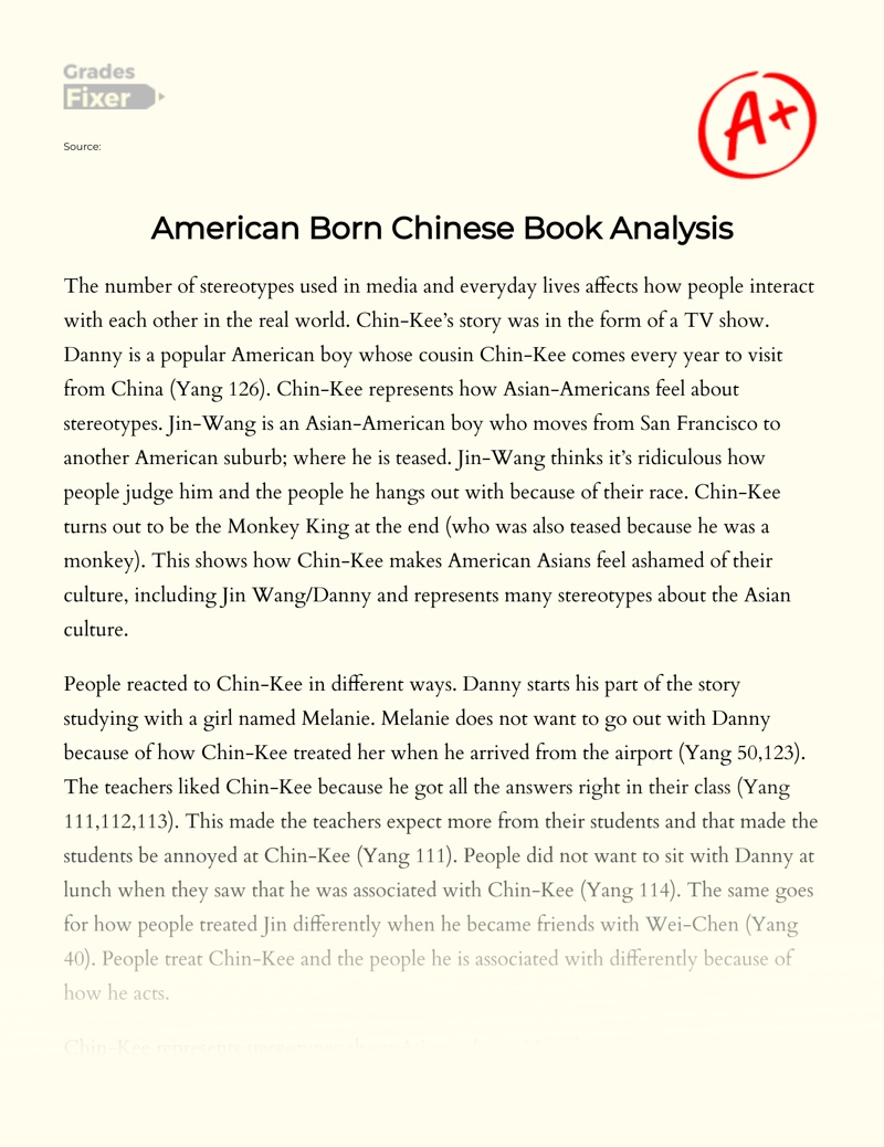 American Born Chinese Book Analysis Essay